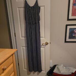 Kaileigh Navy and White Geometric Maxi Dress